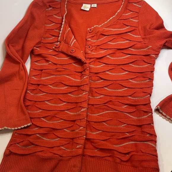 Anthropologie Winter Waves Yellow Bird Cardigan Sweater size small - Picture 4 of 9